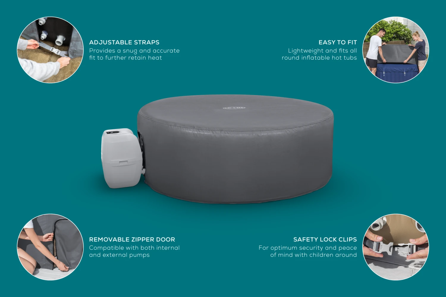 Lay-z Spa Lay-Z-Spa® EnergySense™ - 196cm Round Thermal Hot Tub Cover 4 Lay-z Spa Lay-Z-Spa® EnergySense™ - 196cm Round Thermal Hot Tub Cover - Image 4