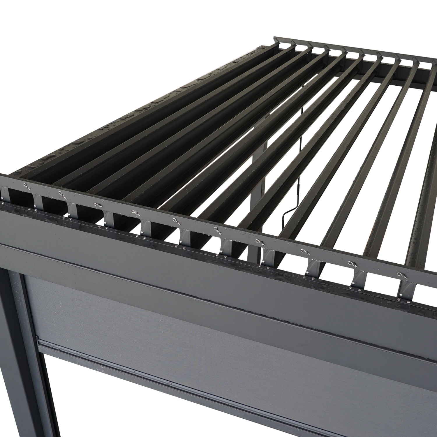 Heavy-Duty Aluminium Pergola With Louvred Roof - 3x3m 6 Heavy-Duty Aluminium Pergola With Louvred Roof - 3x3m - Image 6