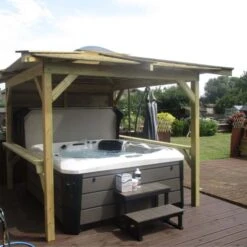 Outdoor Santorini - 5 Person Hot Tub With Gazebo Package -Swim Spa Store 5 1