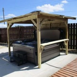 Outdoor Santorini - 5 Person Hot Tub With Gazebo Package -Swim Spa Store 6 1