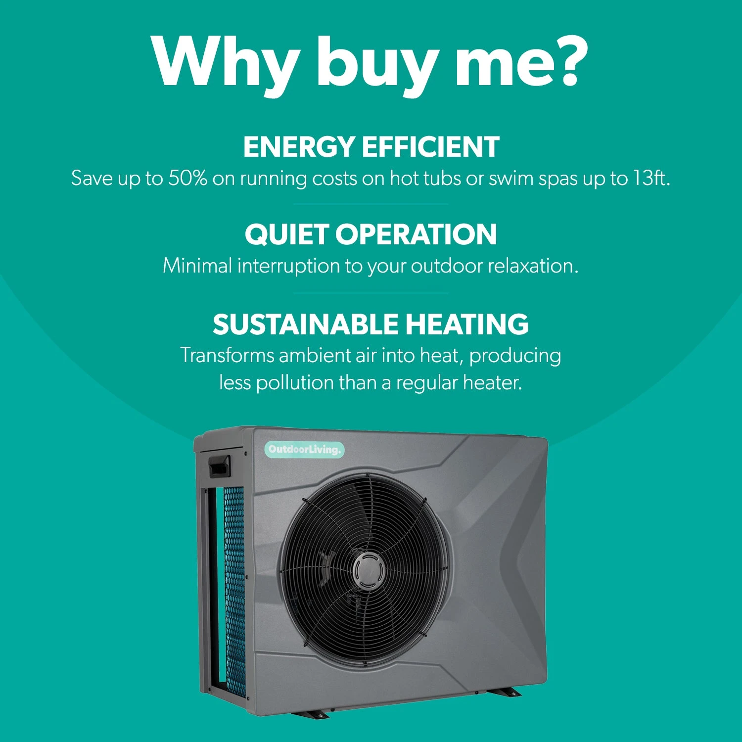 Outdoor 7kW Air Source Heat Pump For Hot Tub / Swim Spa / Pool 2 Outdoor 7kW Air Source Heat Pump For Hot Tub / Swim Spa / Pool - Image 2