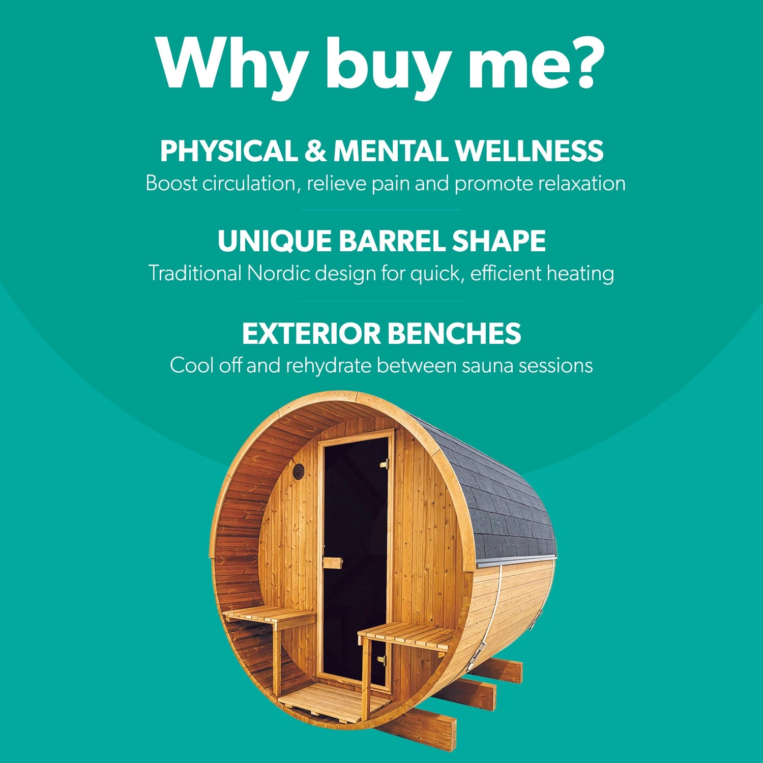 Hekla Barrel 210 - 4 Person Outdoor Sauna 2 Hekla Barrel 210 - 4 Person Outdoor Sauna - Image 2