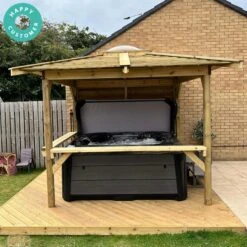 Outdoor Santorini - 5 Person Hot Tub With Gazebo Package -Swim Spa Store BellStampe