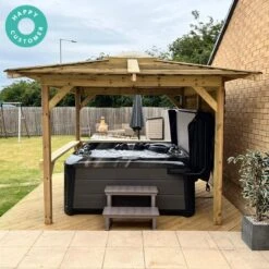 Outdoor Santorini - 5 Person Hot Tub With Gazebo Package -Swim Spa Store BellStamped2