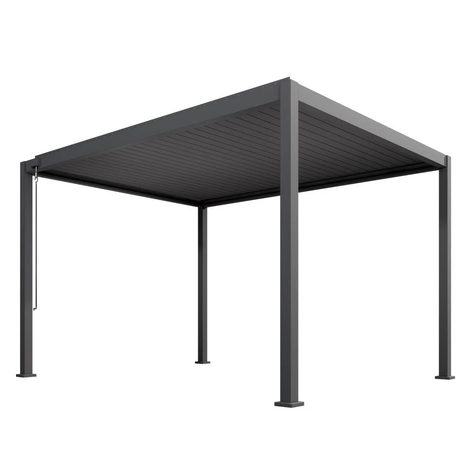 Heavy-Duty Aluminium Pergola With Louvred Roof - 3x3m 2 Heavy-Duty Aluminium Pergola With Louvred Roof - 3x3m - Image 2