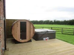 Deluxe 185 - 4 To 5 Person Indoor/Outdoor Barrel Sauna -Swim Spa Store Burn Lodge Sauna 1 8b291695 32a7 4bc2 968e 75d25334d20e