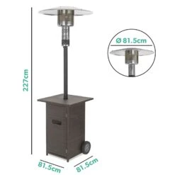 Outdoor Mushroom Gas Patio Heater - Brown Rattan 11 Outdoor Mushroom Gas Patio Heater - Brown Rattan -Swim Spa Store EQODHMBR 4 Supersize