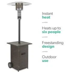 Outdoor Mushroom Gas Patio Heater - Brown Rattan 10 Outdoor Mushroom Gas Patio Heater - Brown Rattan -Swim Spa Store EQODHMBR 5 Supersize