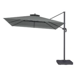 Como 3x3m Grey Square Cantilever Garden Parasol With Base And Cover -Swim Spa Store FTR064 2 Supersize