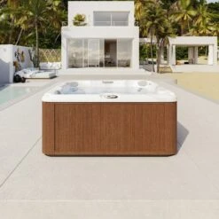 Jacuzzi® J235™ / J235IP™ - 6 Person Hot Tub With 1 Lounger -Swim Spa Store JHT J235 Lifestyle RoastedChestnutsquare