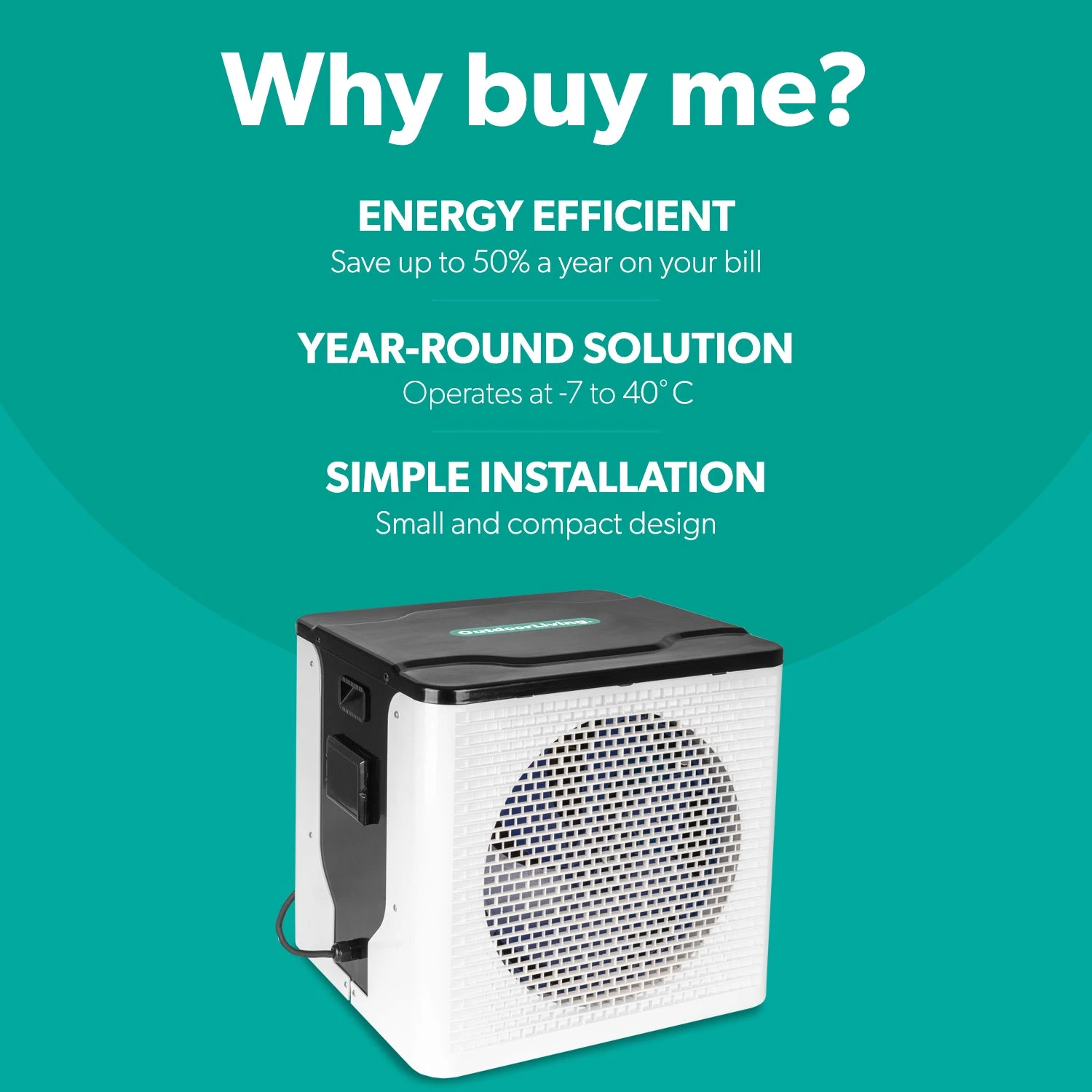 Outdoor 4kW Air Source Heat Pump For Hot Tub/Swim Spa 2 Outdoor 4kW Air Source Heat Pump For Hot Tub/Swim Spa - Image 2