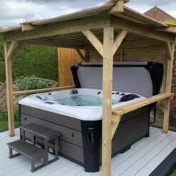 Outdoor Santorini - 5 Person Hot Tub With Gazebo Package -Swim Spa Store OutdoorLookandBrentano f93089d9 4e13 4b26 8044 3d3446389baf