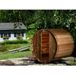 Deluxe 185 - 4 To 5 Person Indoor/Outdoor Barrel Sauna -Swim Spa Store barrel sauna outdoors f16db8dd 0841 4c5c 8f62 05eaaef604be