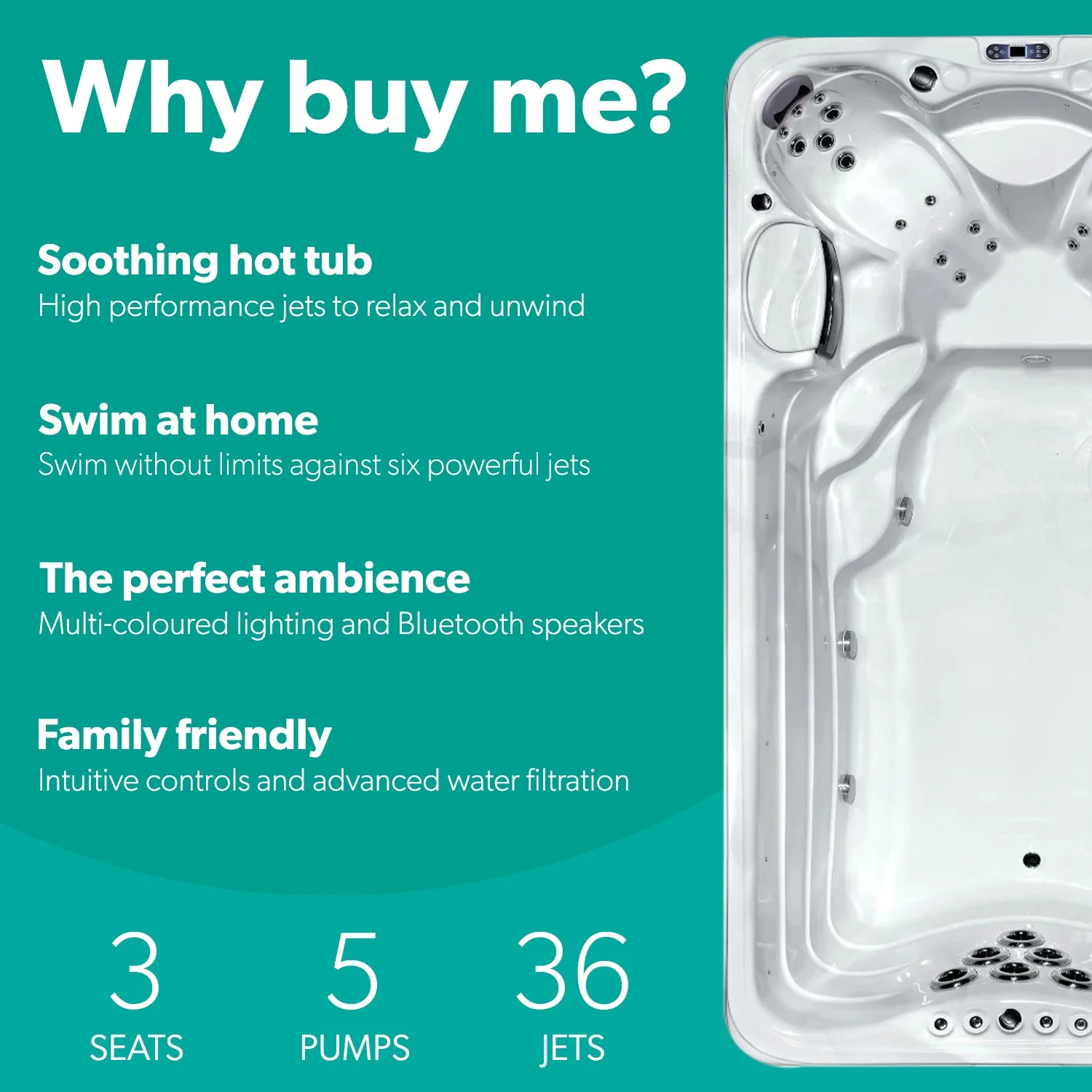 Platinum Spas Ares 1200 - 14ft Swim Spa 2 Platinum Spas Ares 1200 - 14ft Swim Spa - Image 2