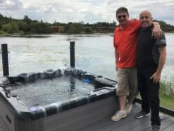 Outdoor Haze - 6 Person Hot Tub With 1 Lounger 34 Outdoor Haze - 6 Person Hot Tub With 1 Lounger -Swim Spa Store outdoor haze hot tub with customer